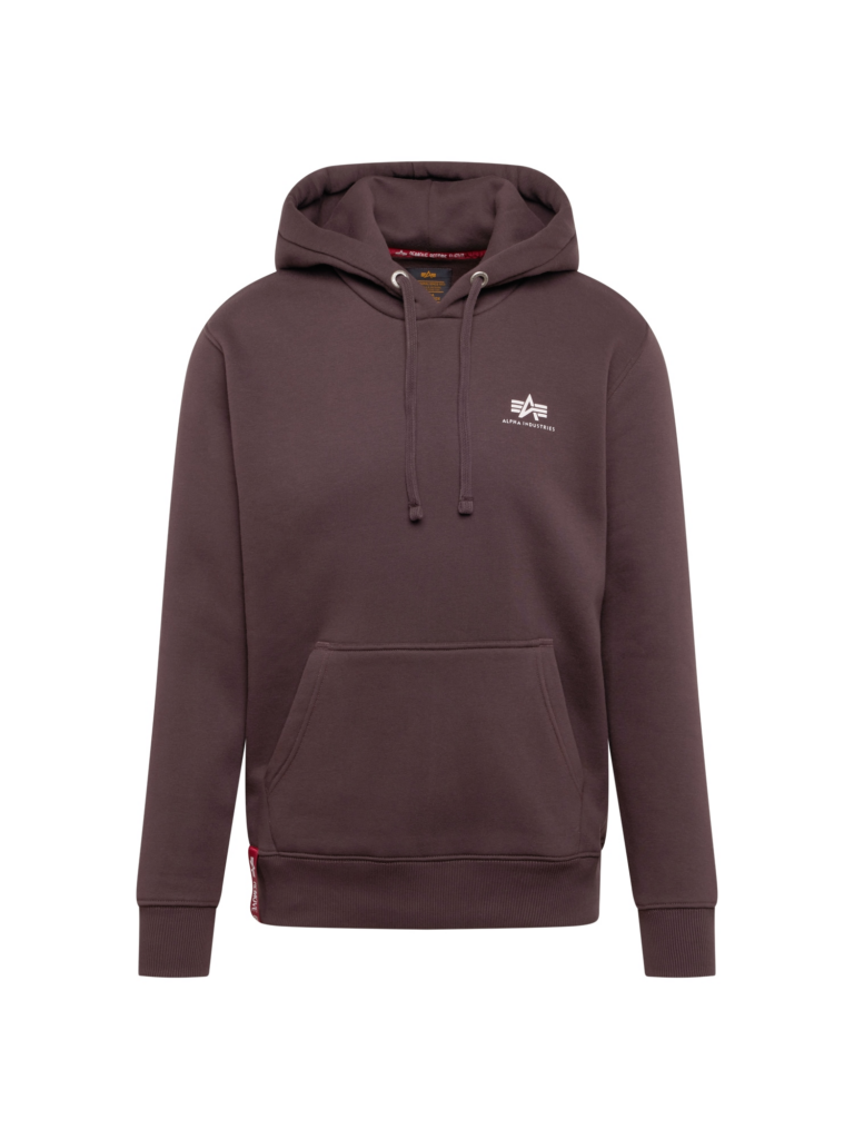 ALPHA INDUSTRIES Bluză de molton  maro închis / alb