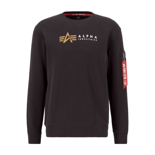 ALPHA INDUSTRIES Bluză de molton  maro închis / galben / roșu / alb