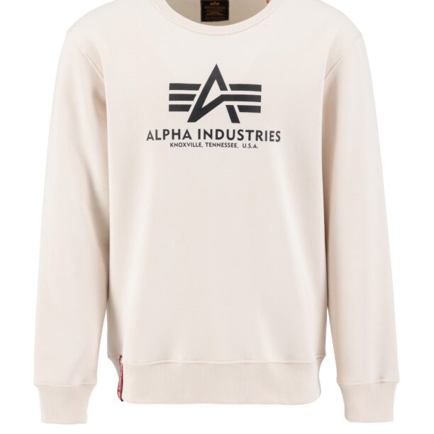 ALPHA INDUSTRIES Bluză de molton  negru / alb