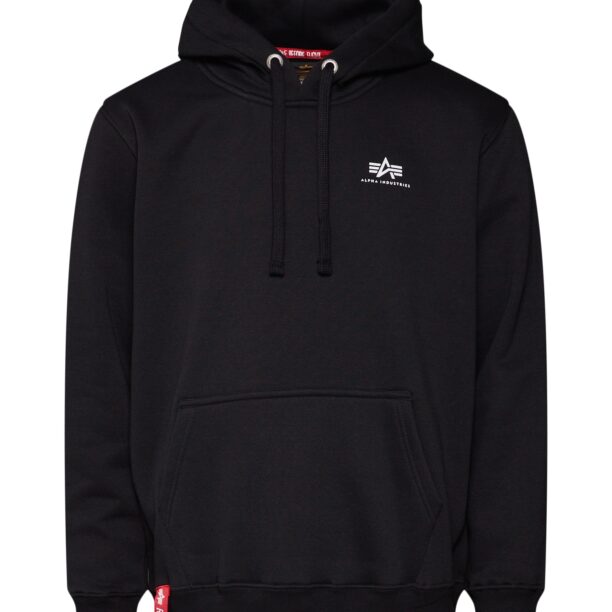 ALPHA INDUSTRIES Bluză de molton  negru / alb