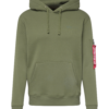 ALPHA INDUSTRIES Bluză de molton  oliv / roșu