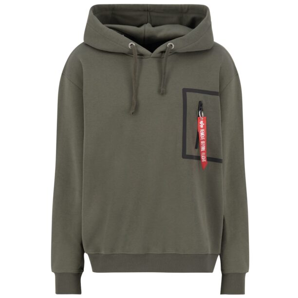 ALPHA INDUSTRIES Bluză de molton  oliv / roșu / negru