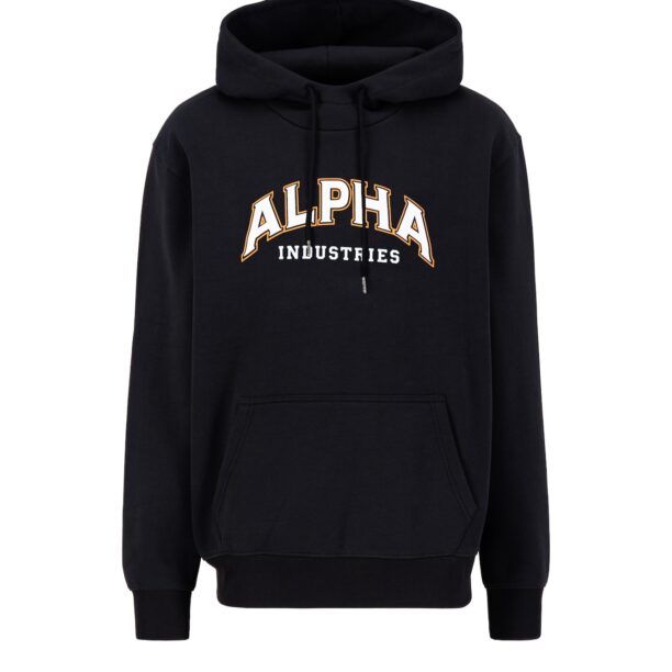 ALPHA INDUSTRIES Bluză de molton  portocaliu / negru / alb