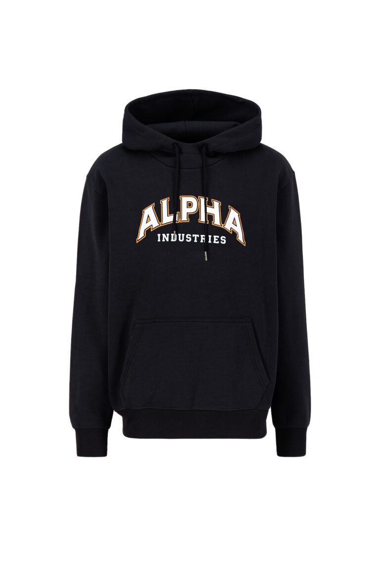 ALPHA INDUSTRIES Bluză de molton  portocaliu / negru / alb