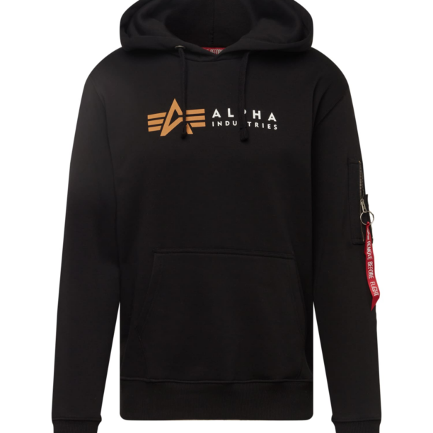 ALPHA INDUSTRIES Bluză de molton  portocaliu / roșu / negru / alb