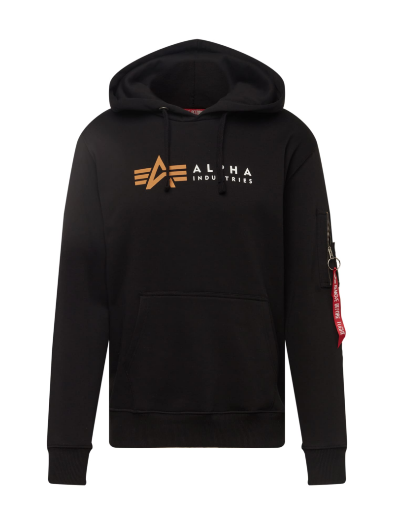 ALPHA INDUSTRIES Bluză de molton  portocaliu / roșu / negru / alb