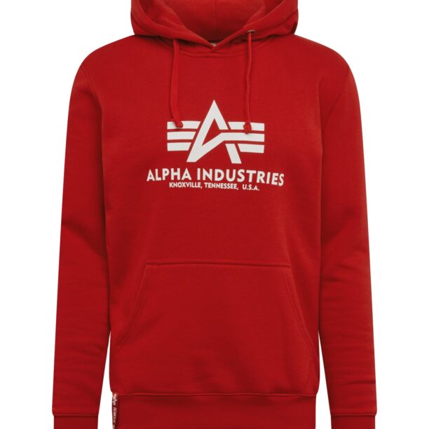 ALPHA INDUSTRIES Bluză de molton  roșu / alb