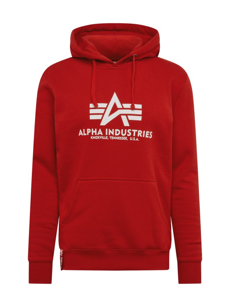 ALPHA INDUSTRIES Bluză de molton  roșu / alb