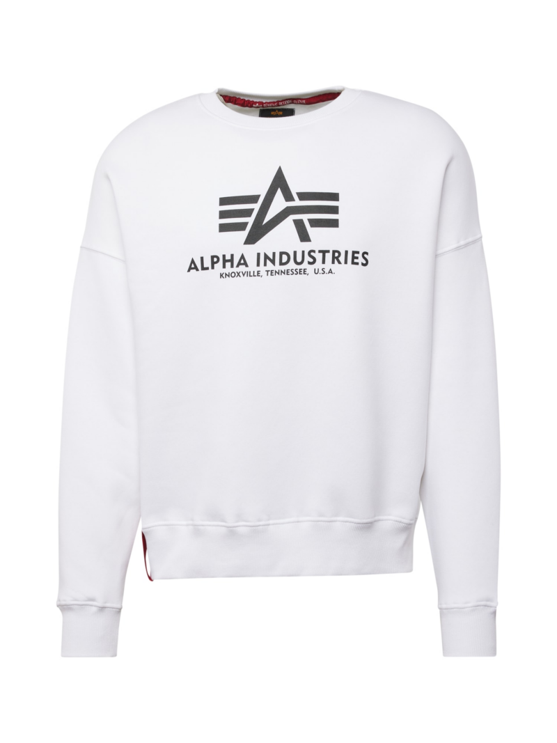 ALPHA INDUSTRIES Bluză de molton  roşu închis / negru / alb