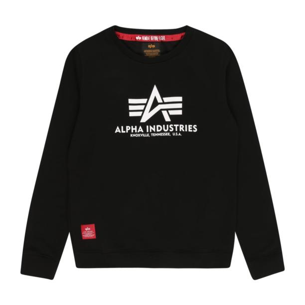 ALPHA INDUSTRIES Bluză de molton  roșu / negru / alb