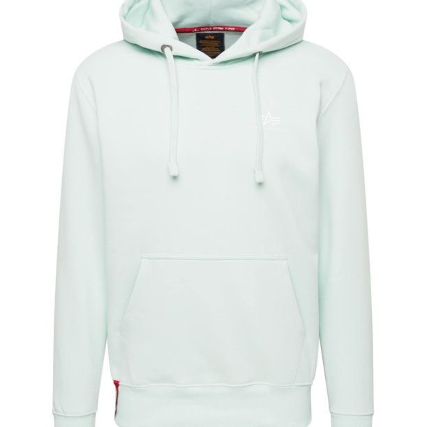 ALPHA INDUSTRIES Bluză de molton  verde mentă / alb