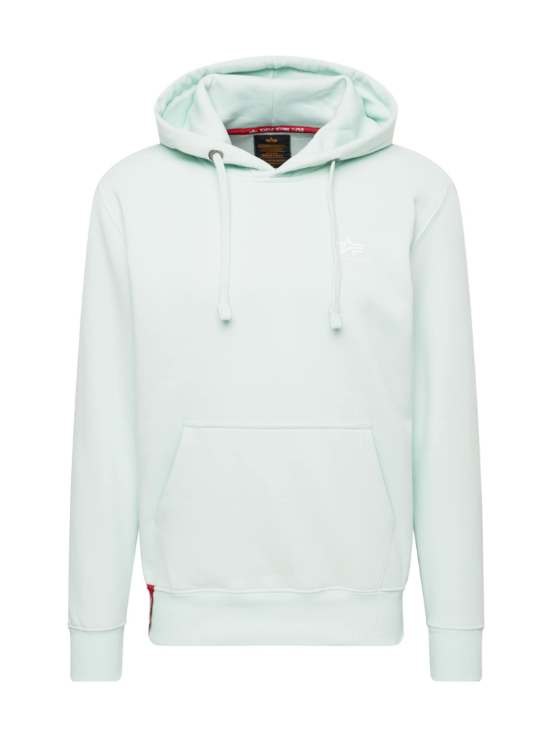 ALPHA INDUSTRIES Bluză de molton  verde mentă / alb