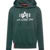 ALPHA INDUSTRIES Bluză de molton  verde smarald / roșu / alb