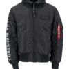 ALPHA INDUSTRIES Geacă de primăvară-toamnă 'MA-1 D-Tec SE'  negru / alb