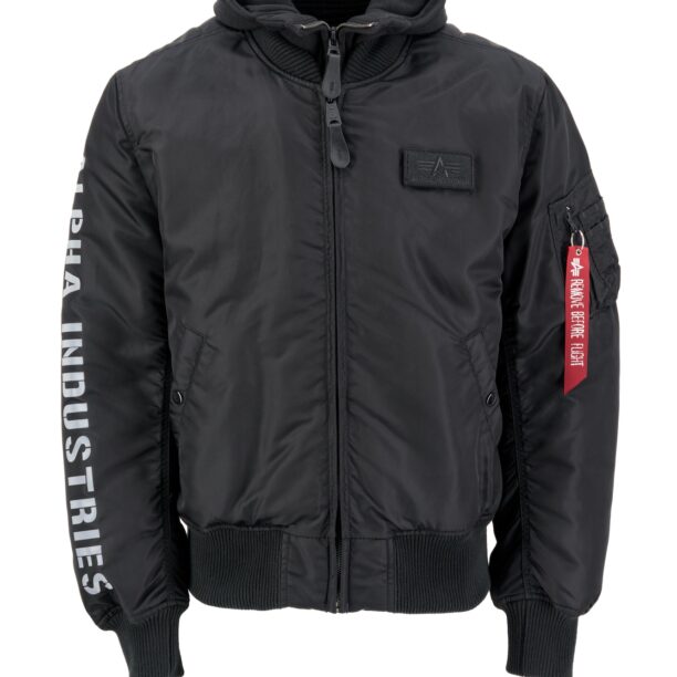 ALPHA INDUSTRIES Geacă de primăvară-toamnă 'MA-1 D-Tec SE'  negru / alb