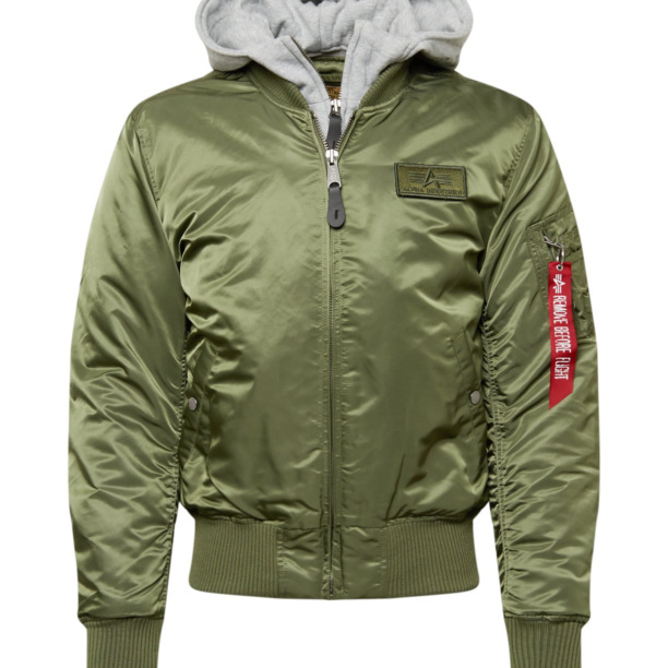 ALPHA INDUSTRIES Geacă de primăvară-toamnă 'MA-1 D-Tec'  gri amestecat / verde