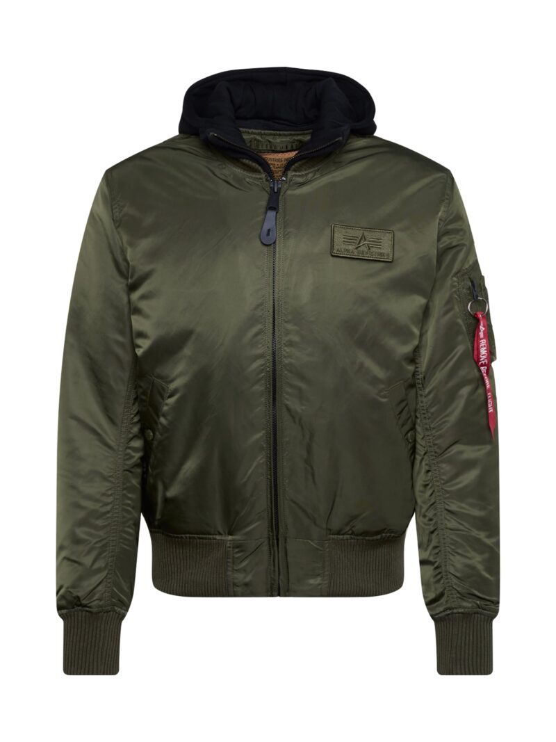 ALPHA INDUSTRIES Geacă de primăvară-toamnă 'MA-1 D-Tec'  oliv / roșu / negru / alb