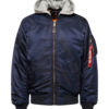 ALPHA INDUSTRIES Geacă de primăvară-toamnă 'MA-1 ZH'  bleumarin / gri amestecat / roșu / alb murdar