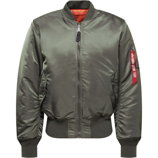 ALPHA INDUSTRIES Geacă de primăvară-toamnă 'MA-1'  verde închis / roșu / alb