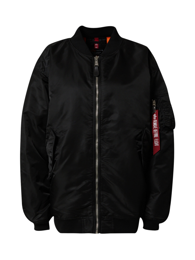 ALPHA INDUSTRIES Geacă de primăvară-toamnă 'Ma-1'  roșu / negru / alb