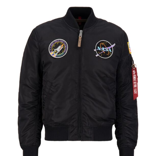 ALPHA INDUSTRIES Geacă de primăvară-toamnă 'NASA'  albastru deschis / mov deschis / roșu / negru