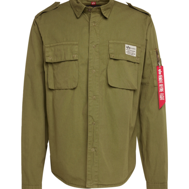 ALPHA INDUSTRIES Geacă de primăvară-toamnă 'Urban Military'  oliv / roșu / alb