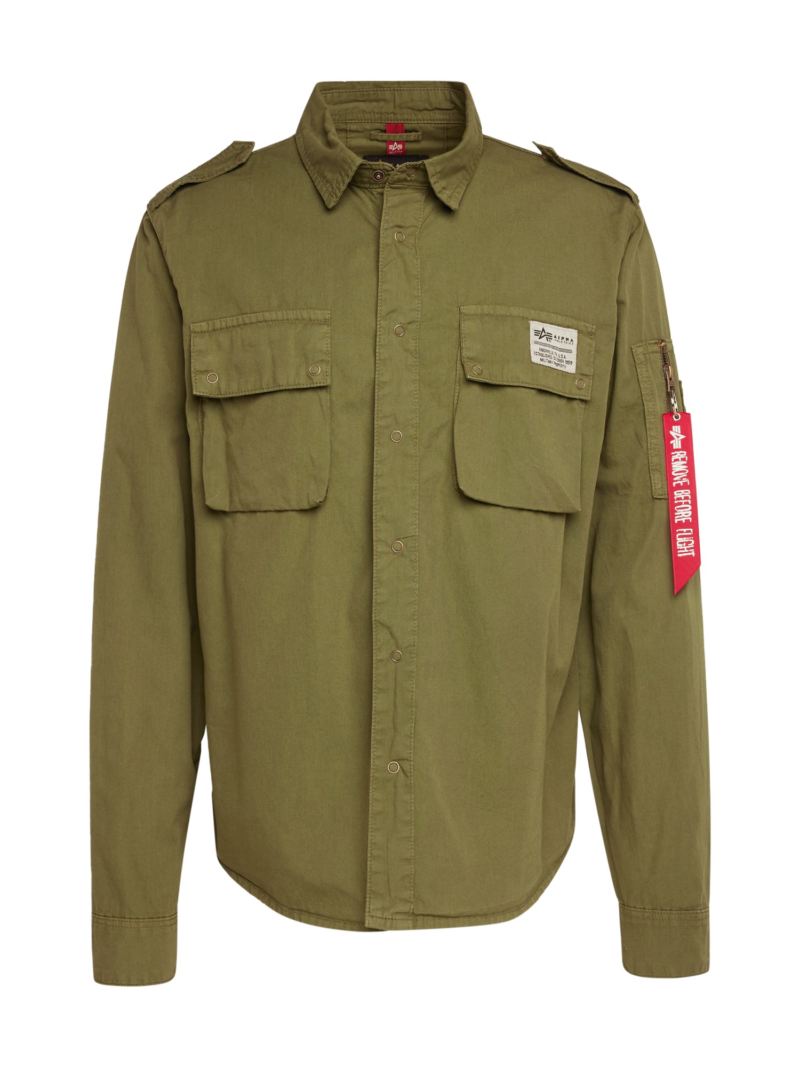 ALPHA INDUSTRIES Geacă de primăvară-toamnă 'Urban Military'  oliv / roșu / alb