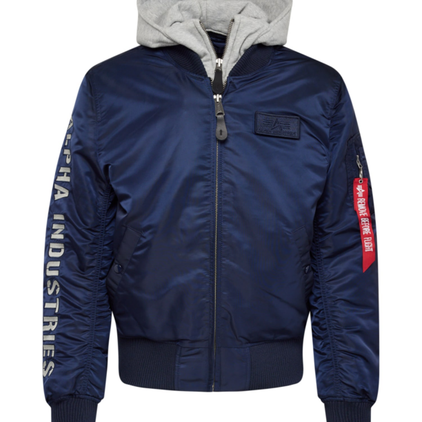 ALPHA INDUSTRIES Geacă de primăvară-toamnă  bleumarin / gri amestecat / roșu / alb