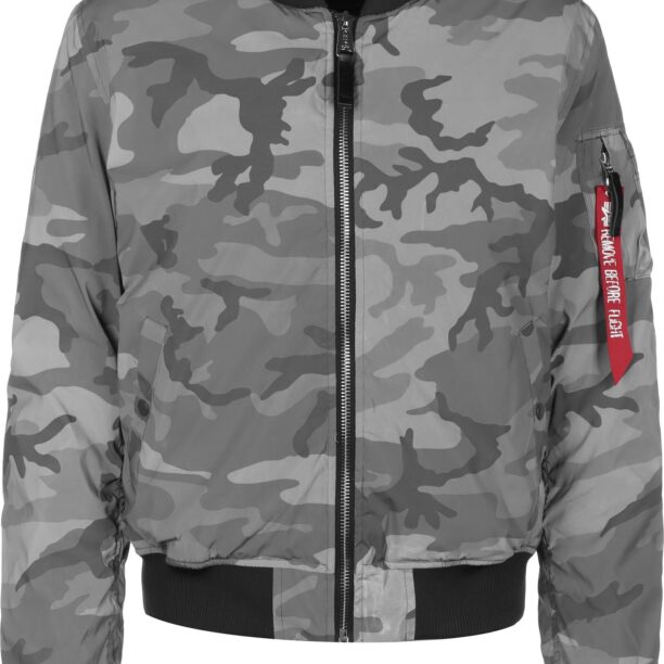 ALPHA INDUSTRIES Geacă de primăvară-toamnă  gri / gri închis / rubiniu / negru