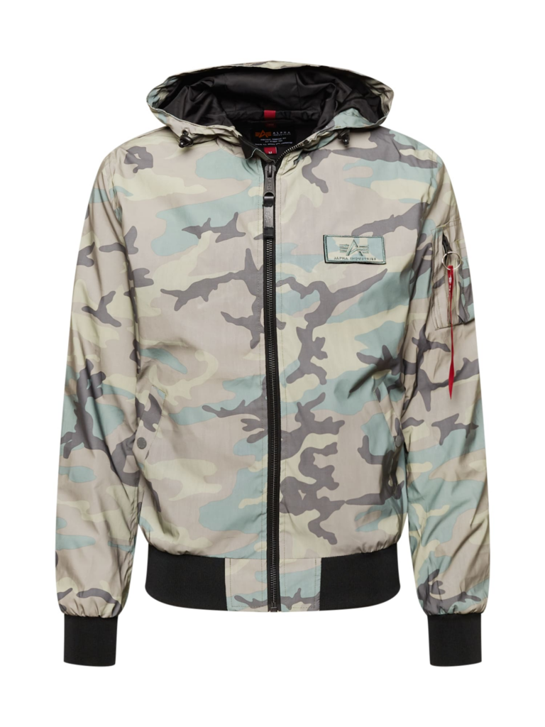 ALPHA INDUSTRIES Geacă de primăvară-toamnă  maro cămilă / gri / verde jad / verde pastel