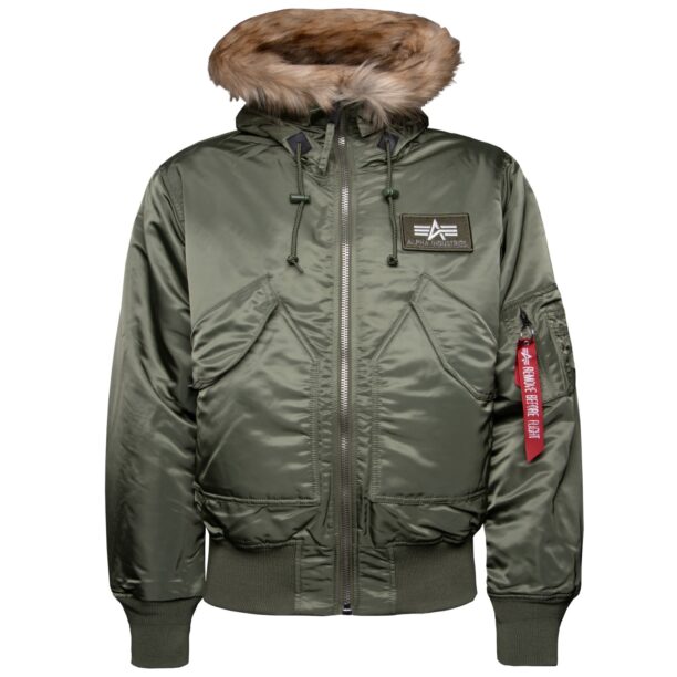 ALPHA INDUSTRIES Geacă de primăvară-toamnă  maro / verde / roșu / alb