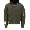 ALPHA INDUSTRIES Geacă de primăvară-toamnă  oliv / negru / alb