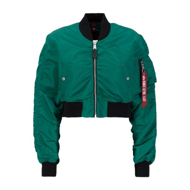 ALPHA INDUSTRIES Geacă de primăvară-toamnă  verde smarald / negru