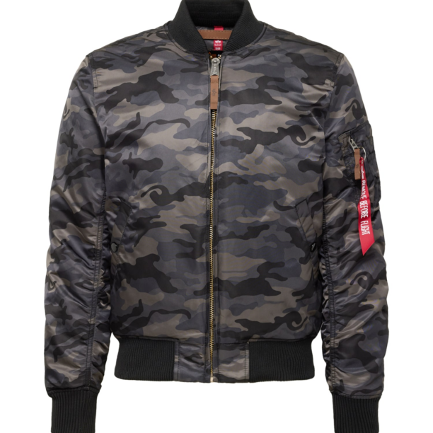 ALPHA INDUSTRIES Geacă funcțională 'MA-1 VF 59'  gri deschis / gri închis / roșu / negru