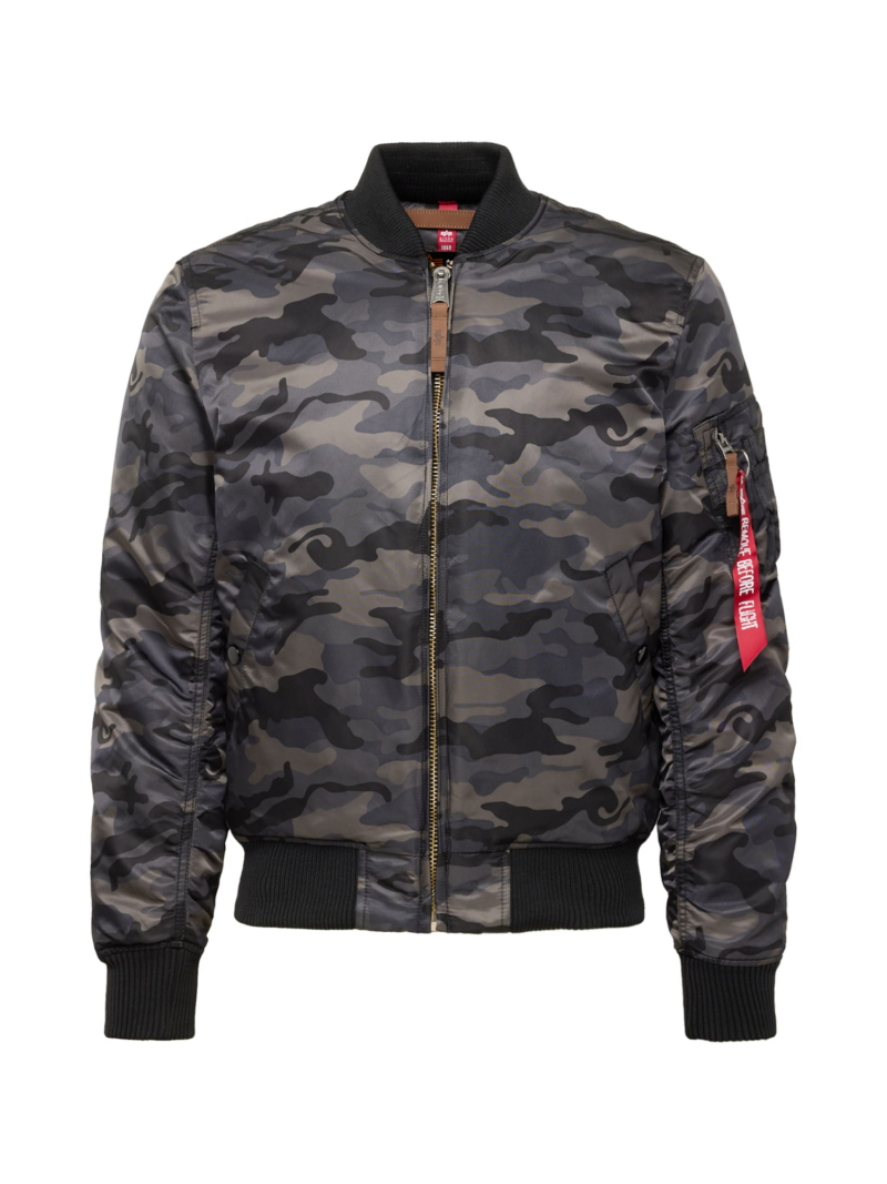 ALPHA INDUSTRIES Geacă funcțională 'MA-1 VF 59'  gri deschis / gri închis / roșu / negru