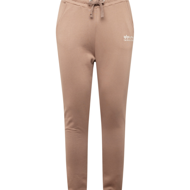 ALPHA INDUSTRIES Pantaloni  maro deschis / alb