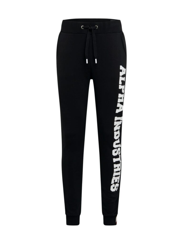 ALPHA INDUSTRIES Pantaloni  negru / alb