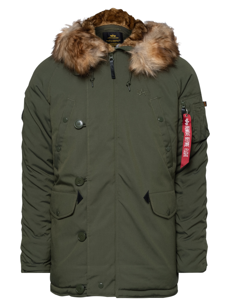 ALPHA INDUSTRIES Parka de iarnă 'Explorer'  maro / oliv / roșu / alb