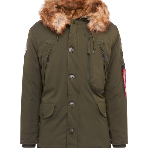 ALPHA INDUSTRIES Parka de iarnă 'Polar'  șamoa / oliv / roșu intens / alb