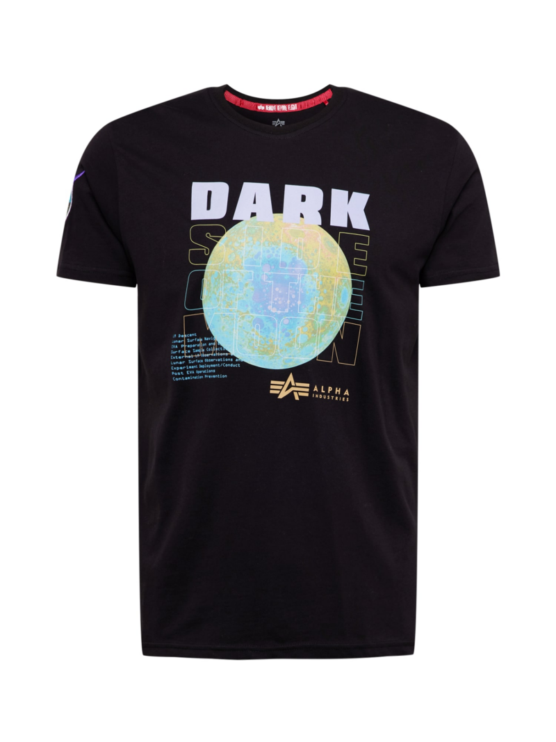 ALPHA INDUSTRIES Tricou 'Dark Side'  albastru deschis / galben muștar / gri deschis / negru