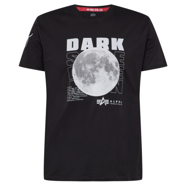 ALPHA INDUSTRIES Tricou 'Dark Side'  gri / negru / alb