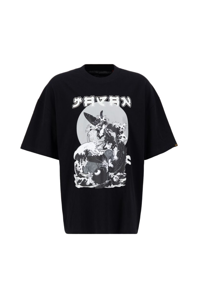 ALPHA INDUSTRIES Tricou 'Japan Warrior'  gri / negru / alb