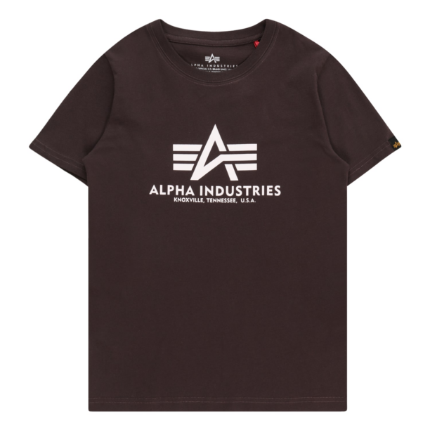 ALPHA INDUSTRIES Tricou  ciocolatiu / alb