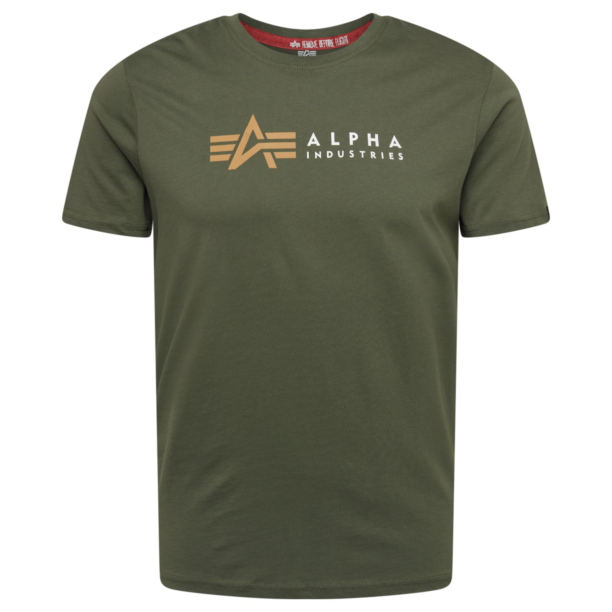 ALPHA INDUSTRIES Tricou  galben auriu / oliv / alb