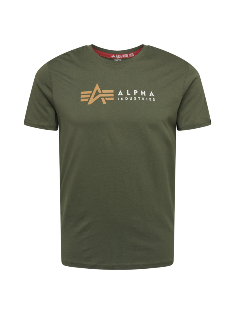 ALPHA INDUSTRIES Tricou  galben auriu / oliv / alb