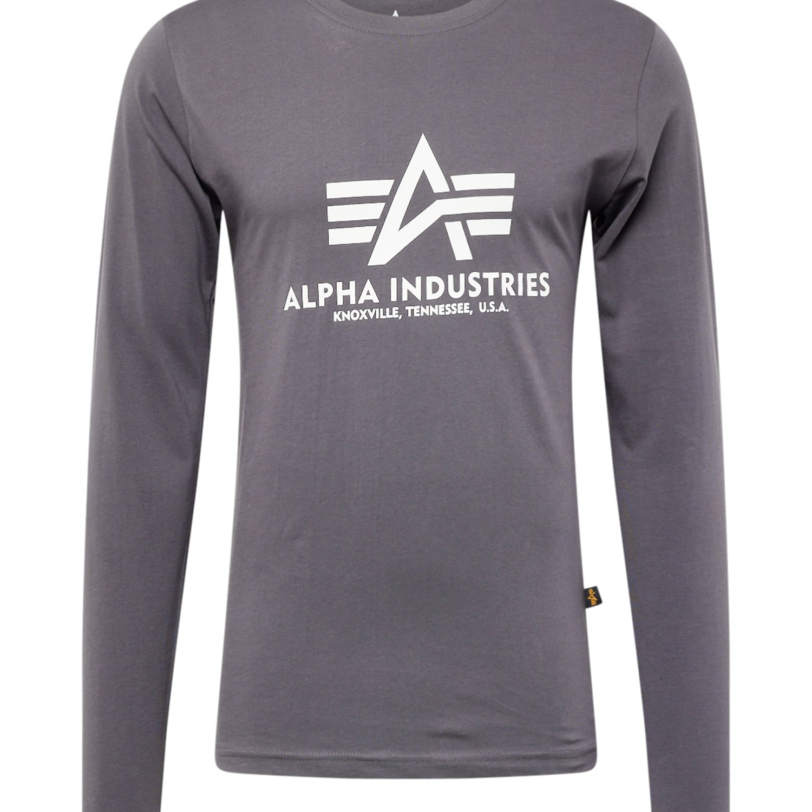 ALPHA INDUSTRIES Tricou  gri închis / alb