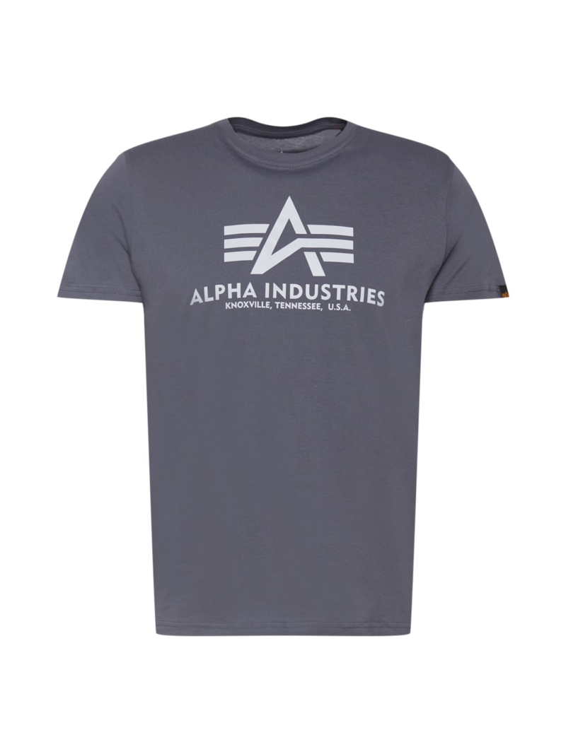 ALPHA INDUSTRIES Tricou  gri închis / alb