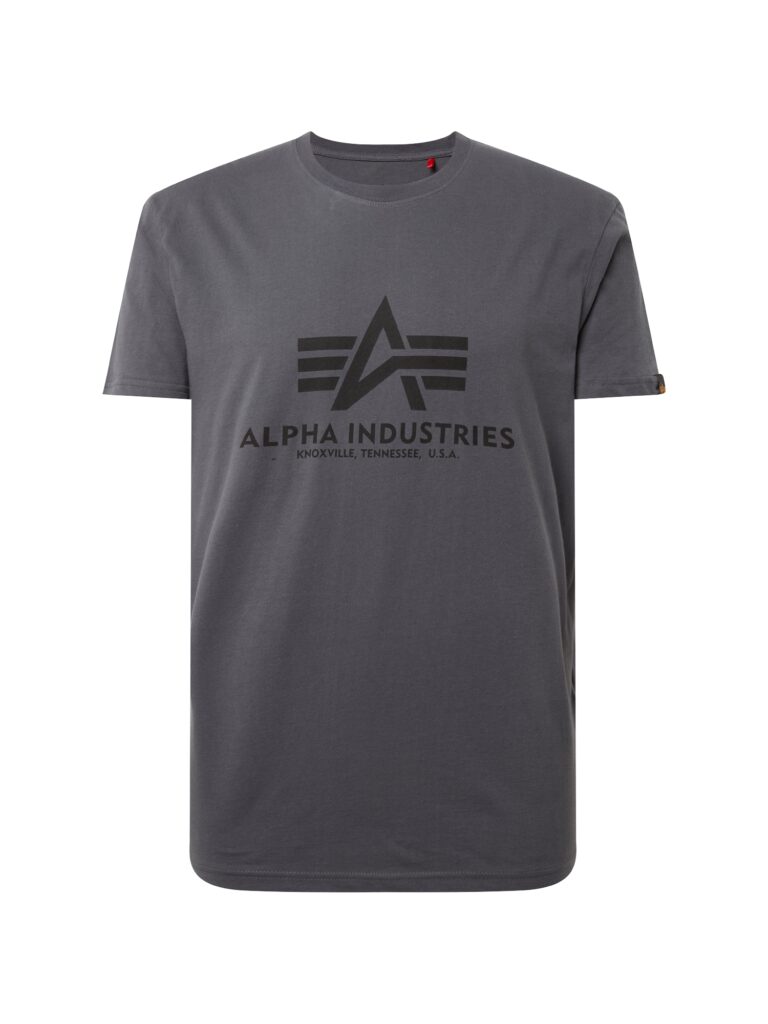 ALPHA INDUSTRIES Tricou  gri închis / negru