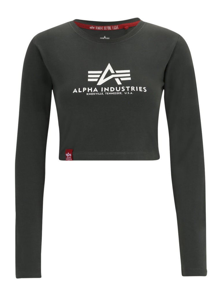 ALPHA INDUSTRIES Tricou  gri metalic / alb