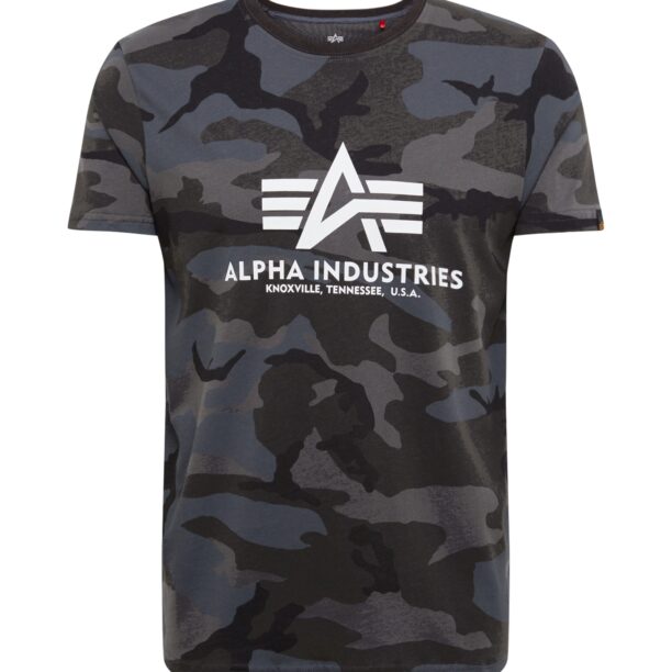 ALPHA INDUSTRIES Tricou  gri / negru / alb